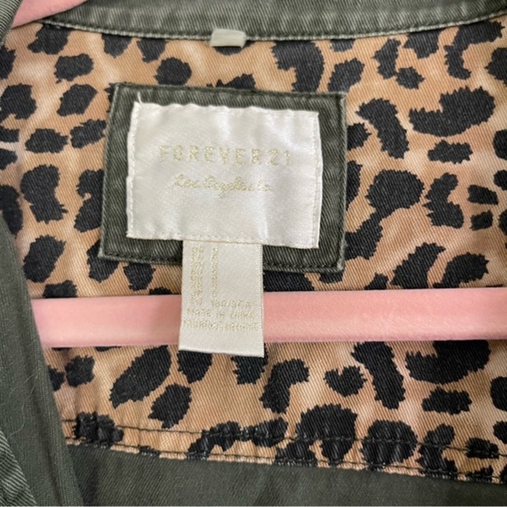 Olive Green Button Down Shacket Chevron Patch - image 4